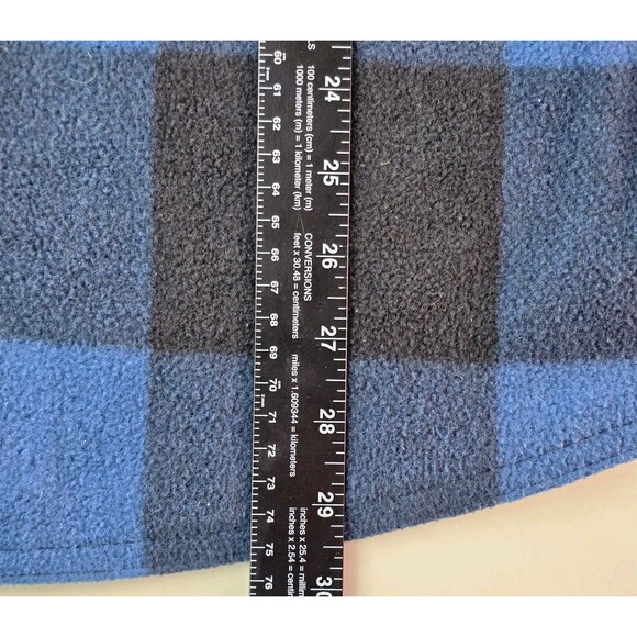 WRANGLER Premium Quality Flannel Men's Medium Fleece Blue Plaid Button Up - Picture 10 of 10
